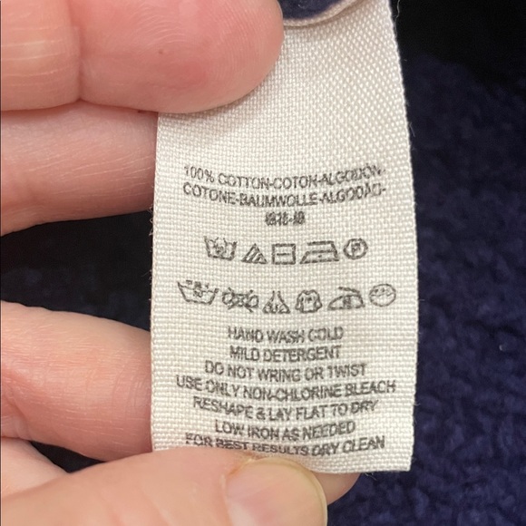 Free People Navy Ribbed Crewneck Sweater with puffy sleeves 100% Cotton sz small - Picture 5 of 16